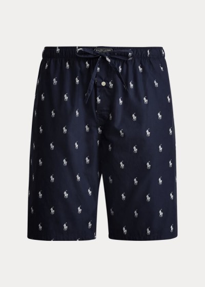 Pijamas De Short Polo Ralph Lauren Hombre Azul Marino / Blancos - Allover Pony - VNEKS2760